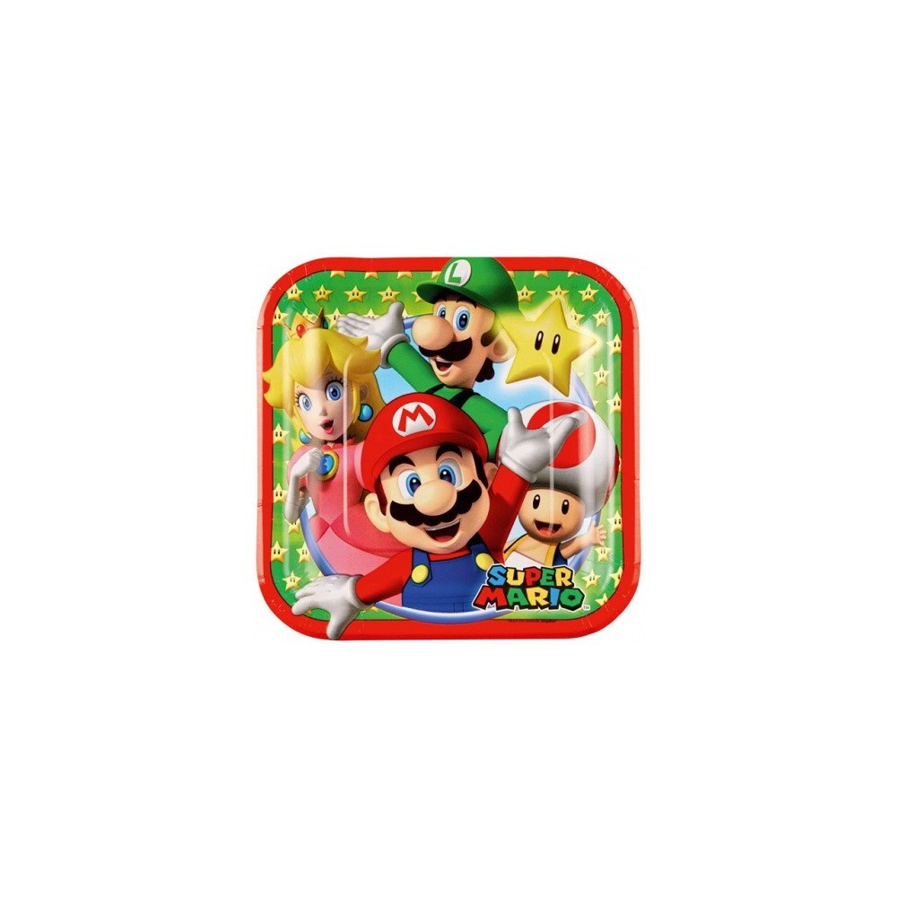 Super Mario Mushroom World paper plate 8 pcs 18 cm