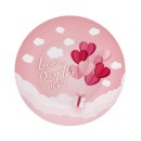 Love Love Is In The Air Pink paper plate set of 6 18 cm