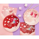 Love Love Is In The Air Pink paper plate set of 6 18 cm