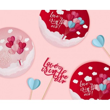 Love Love Is In The Air Red paper plate 6 pcs 18 cm