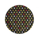Love XOXO Black paper plates 6 pcs 18 cm