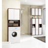 Colonne meuble étagère de salle de bain 2 portes 1 tiroirs 140x30X30 cm Marron