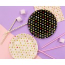 Love XOXO Black paper plates 6 pcs 18 cm
