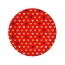 Love XOXO Red paper plate 6 pcs 18 cm