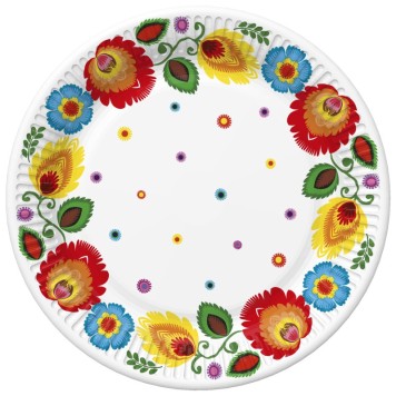 Colour Cutout paper plate, set of 8, 18 cm