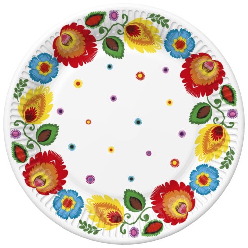 Colour Cutout paper plate 8 pcs 22.7 cm