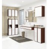 Colonne meuble étagère de salle de bain 2 portes 1 tiroirs 140x30X30 cm Marron