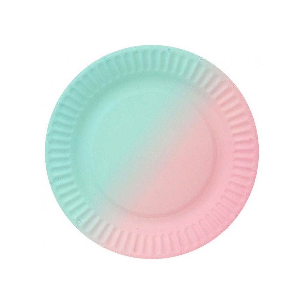Colour Ombre paper plate 6 pcs 18 cm