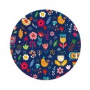 Spring Have Fun Dark paper plate 6 pcs 18 cm