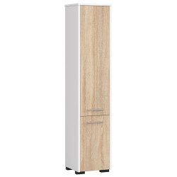 Colonne meuble étagère salle de bains  2 portes 30X30X 140cm Marron