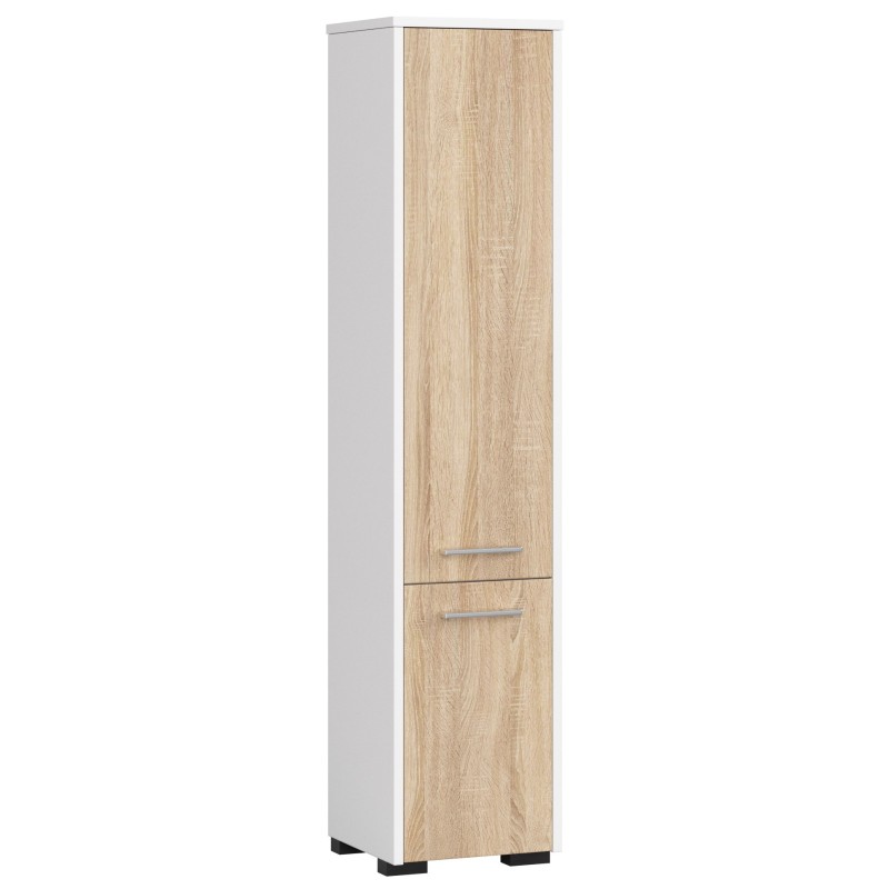 Colonne meuble étagère salle de bains 2 portes 30X30X 140cm Marron Colonne meuble étagère salle de bains 2 portes 30X30X 140cm Marron