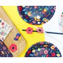 Spring Have Fun Dark paper plate 6 pcs 18 cm