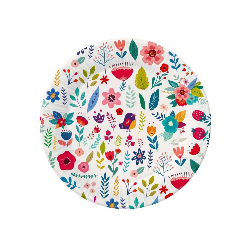 Spring Have Fun Light paper plate set of 6, 18 cm