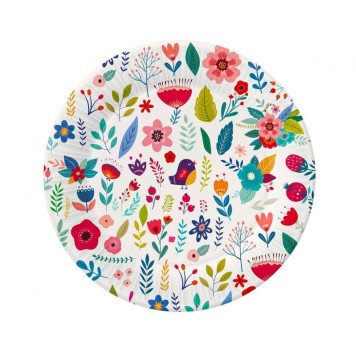 Spring Have Fun Light paper plate set of 6, 18 cm
