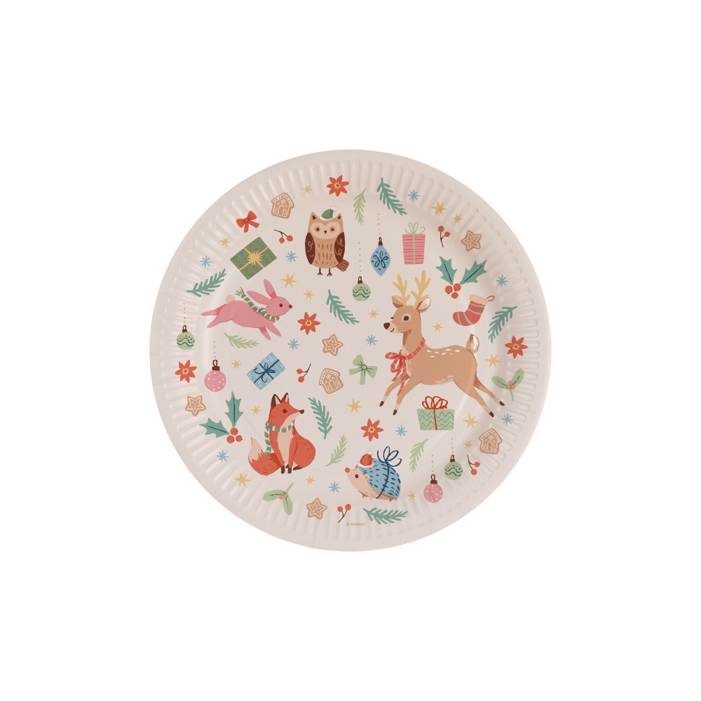 Christmas Winter Woodland Winter Forest Paper Plate set of 8, 23 cm