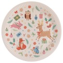 Christmas Winter Woodland Winter Forest Paper Plate set of 8, 23 cm
