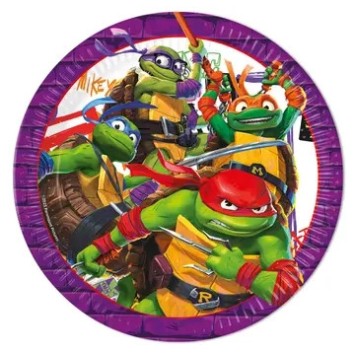 Teenage Mutant Ninja Turtles Purple paper plate 8 pcs 23 cm FSC