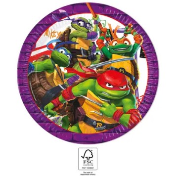 Teenage Mutant Ninja Turtles Purple paper plate 8 pcs 23 cm FSC