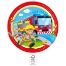 Fireman Rescue paper plate 8 pcs 23 cm FSC