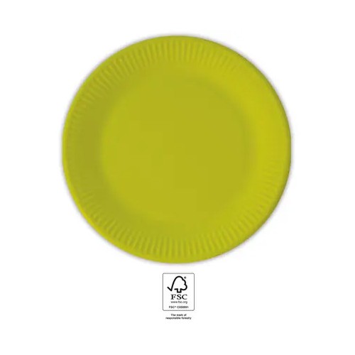 Colour Unicolour Light Green, Green Paper Plate 8 pcs 23 cm FSC