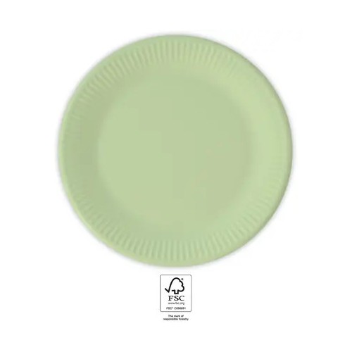 Colour Unicolour Pastel Mint, Green Paper Plate 8 pcs 23 cm FSC