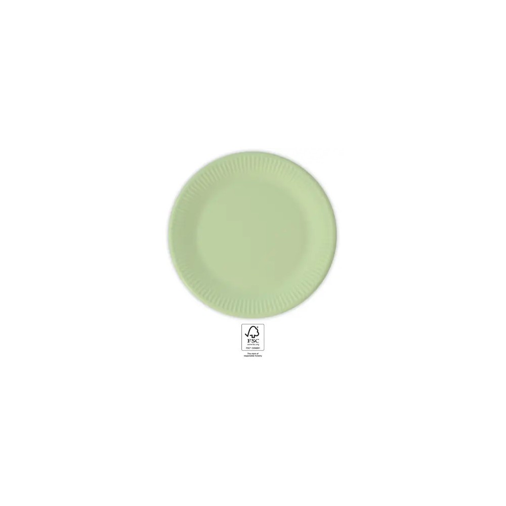 Colour Unicolour Pastel Mint, Green Paper Plate 8 pcs 23 cm FSC