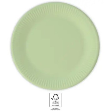 Colour Unicolour Pastel Mint, Green Paper Plate 8 pcs 23 cm FSC