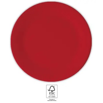Colour Unicolour Red, Red Paper Plate 8 pcs 20 cm FSC