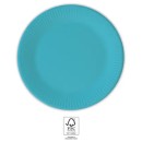 Colour Unicolour Turquoise, Blue Paper Plate 8 pcs 20 cm FSC