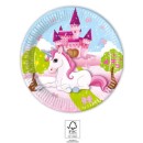 Unicorn Castle paper plate 8 pcs 20 cm FSC