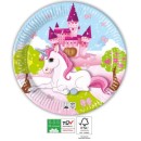 Unicorn Castle Paper Plate 8 PCS 23 cm FSC