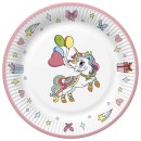 Unicorn Colourful paper plate 8 pcs 22.7 cm