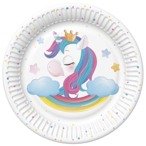 Unicorn Magical paper plate set of 8, 18 cm