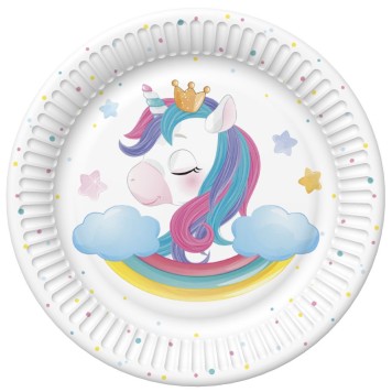 Unicorn Magical paper plate set of 8, 18 cm