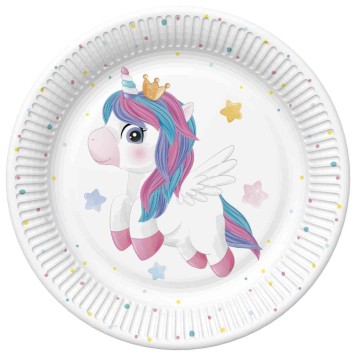 Unicorn Magical paper plate 8 pcs 22.7 cm