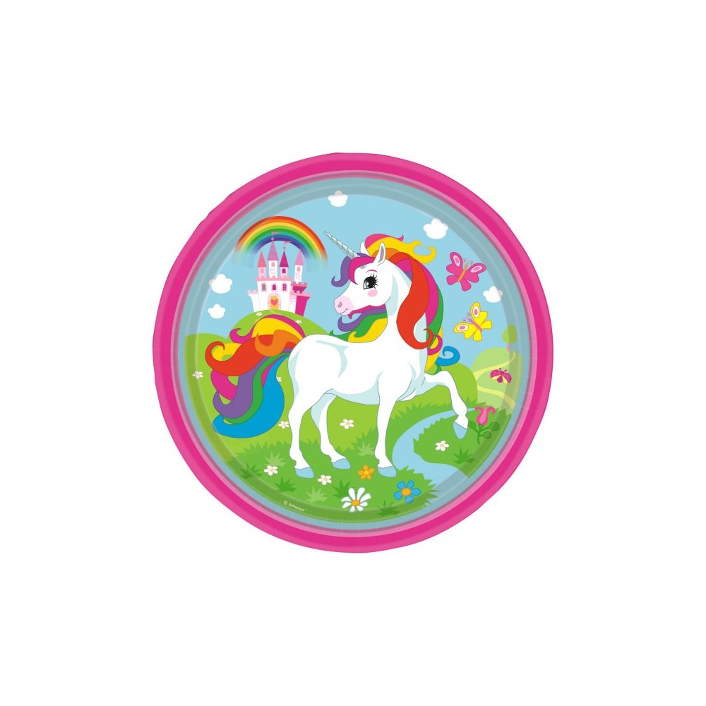 Unicorn Meadow paper plate 8 pcs 23 cm