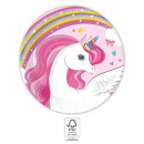 Unicorn Rainbow Colors paper plate 8 pcs 20 cm FSC