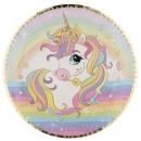 Unicorn Rainbow paper plate set of 6, 23 cm