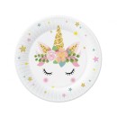 Unicorn Star paper plate set of 6, 18 cm