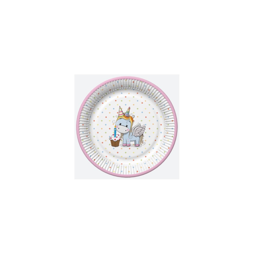 Unicorn Sweet paper plate 8 pcs 18 cm