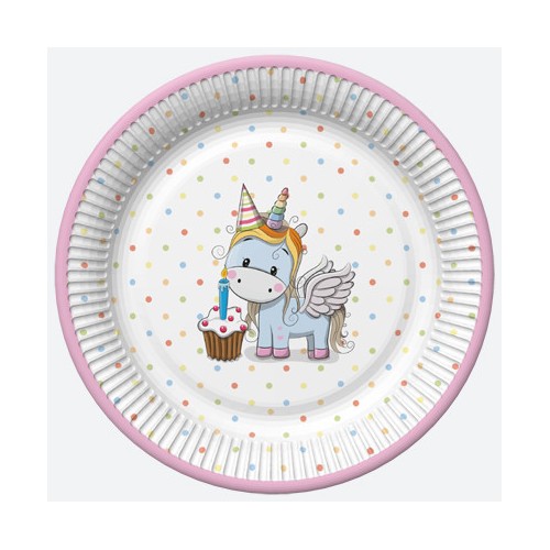 Unicorn Sweet paper plate set of 8, 22.7 cm