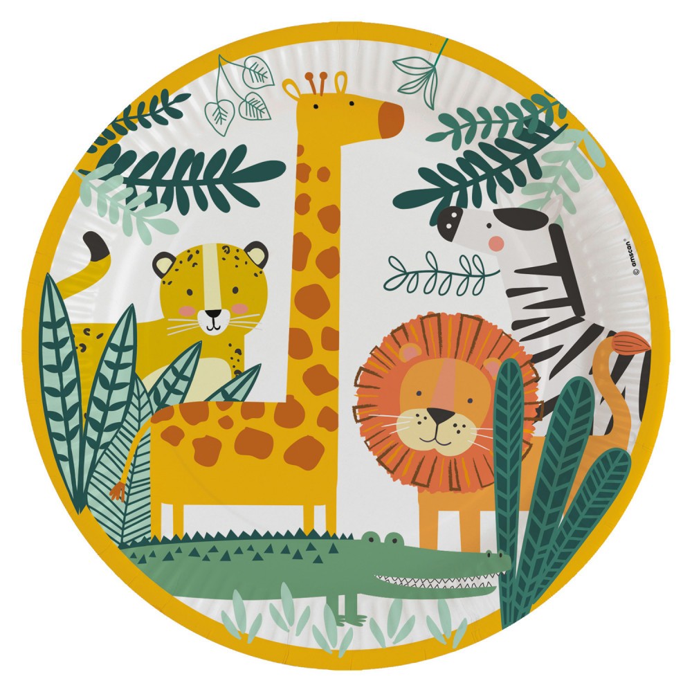 Animals Get Wild Wilderness Paper Plate 8 pcs 23 cm