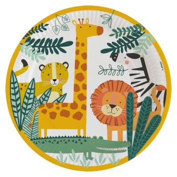 Animals Get Wild Wilderness Paper Plate 8 pcs 23 cm