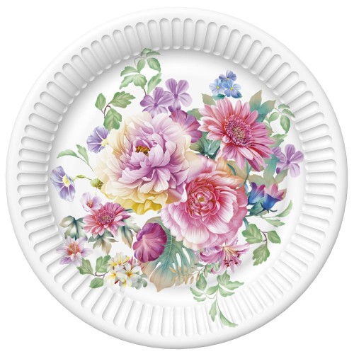 Colour Arrangement Flower Paper Plate 8 pcs 18 cm