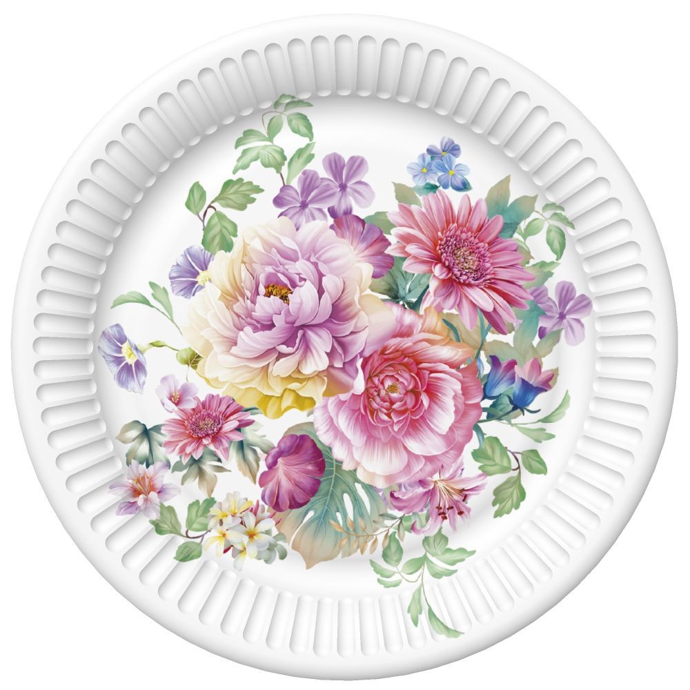 Colour Arrangement Flower Paper Plate 8 pcs 22.7 cm