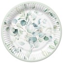 Colour Eucalyptus Twigs Flower paper plate set of 8, 18 cm