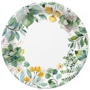 Colour Floral Frame Flower Paper Plate 8 pcs 18 cm