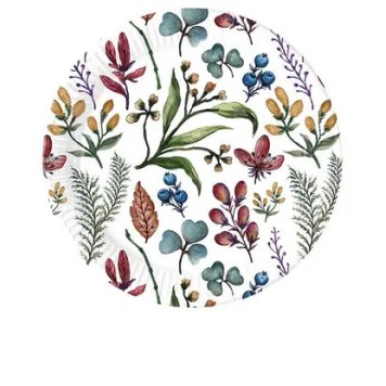 Flower Herbs Paper Plate 8 pcs 23 cm