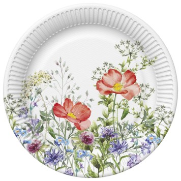 Colour Meadow in June Flower paper plate 8 pcs 18 cm