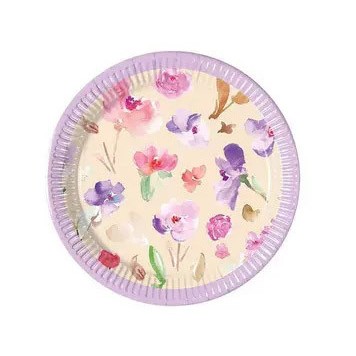 Flower Watercolor Flowers paper plates 8 pcs 20 cm